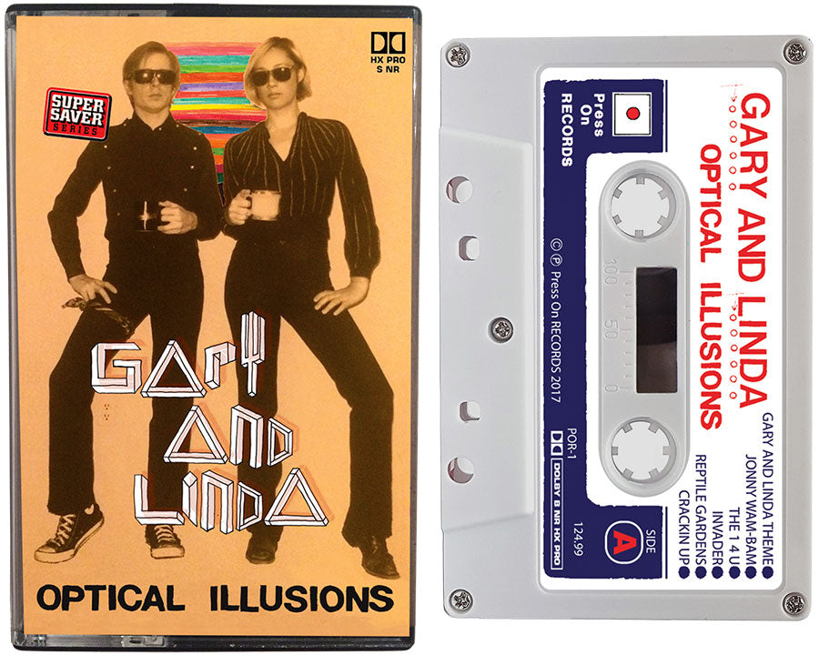 Album cover of the Gary and Linda cassette tape entitled, Optical Illusions