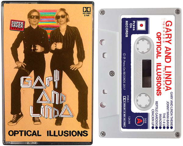 Album cover of the Gary and Linda cassette tape entitled, Optical Illusions